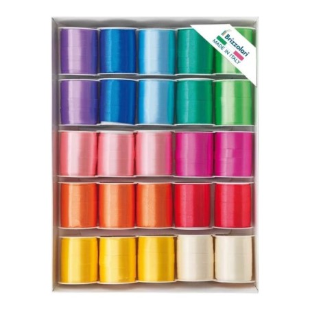 Brizzolari nastro decorativo 6800 Spring 10 mm x 10 m colori assortiti confezione da 25 003079-99