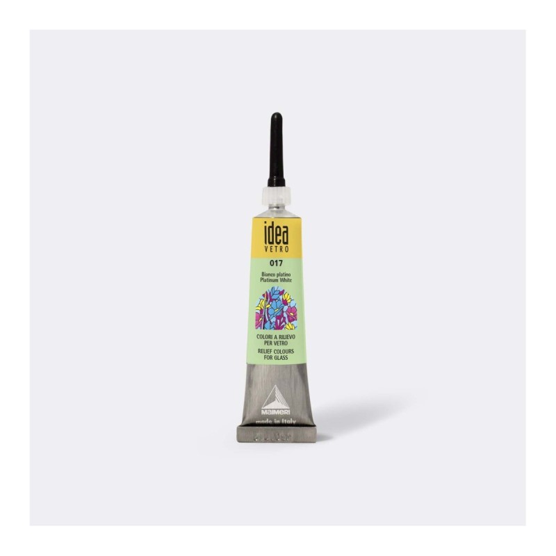 Maimeri Idea Vetro Rilievo colore a rilievo per vetro Bianco platino 20 ml M5302017 Maimeri Idea Vetro Rilievo colore a rilievo per vetro Bianco platino 20 ml M5302017