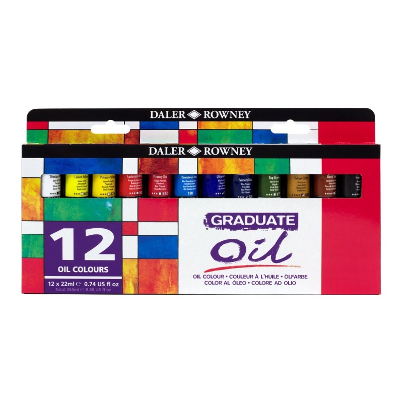 Daler-Rowney Graduate set colori a olio 12 tubetti da 22 ml D117522012 Daler-Rowney Graduate set colori a olio 12 tubetti da 22 ml D117522012