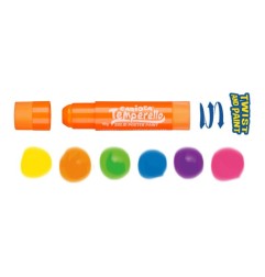 Carioca Temperello Neon tempera solida in stick 6 pezzi colori assortiti 42675