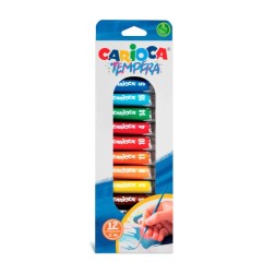 Carioca tempera in tubetti formato 4 da 12 ml 12 pezzi colori assortiti 40014