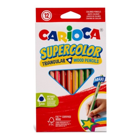 Carioca Supercolor Jumbo matite colorate triangolari maxi 12 pezzi 43451