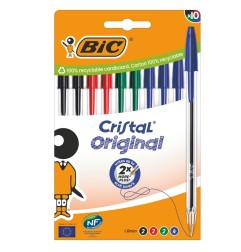 BIC Cristal Original penna a sfera colori assortiti punta media 1.0 mm – 10 pezzi 516354