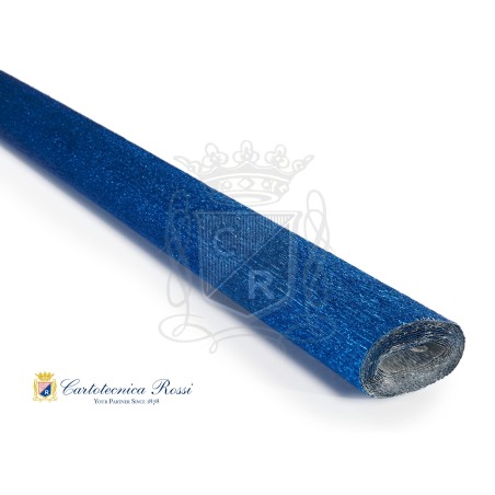 Cartotecnica Rossi carta crespa Hobby metallizzata blu 405 rotolo 50x150 cm 60 gr