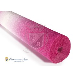 Cartotecnica Rossi carta crespa Fioristi Superior sfumata bianco/fucsia 600/1 rotolo 50x250 cm 180 gr