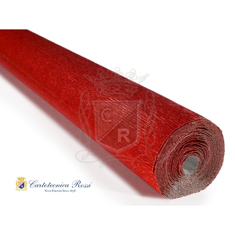 Cartotecnica Rossi carta crespa Fioristi Superior metallizzata rossa 803 rotolo 50x250 cm 180 gr
