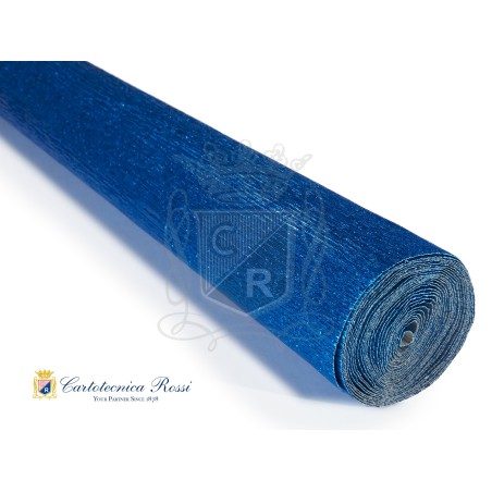 Cartotecnica Rossi carta crespa Fioristi Superior metallizzata blu 805 rotolo 50x250 cm 180 gr