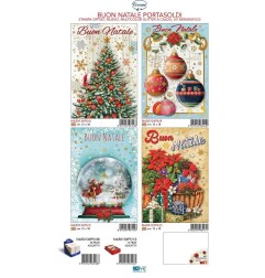 Cecami biglietti portasoldi Natale assortiti, stampa a caldo, rilievo e UV NA50134PS, 12 pezzi – NA50134PS/12