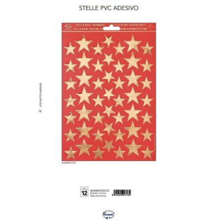 Cecami stelle adesive piccole oro, scatola da 12 fogli confezionati singolarmente in blister – NA50047SO/12