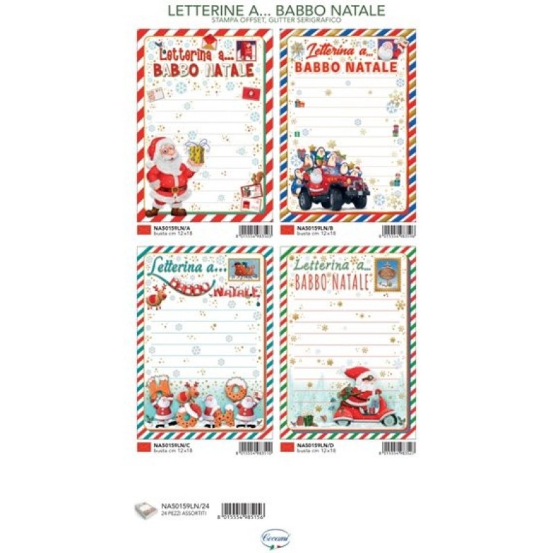 Cecami letterine di Natale assortite NA50159LN, scatola da 24 pezzi – NA50159LN/24 Cecami letterine di Natale assortite NA50159LN, scatola da 24 pezzi – NA50159LN/24