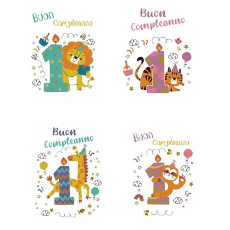 Cecami biglietti Buon Compleanno 1° anno, 12 pezzi assortiti – FA00174BC/12 Cecami biglietti Buon Compleanno 1° anno, 12 pezzi assortiti – FA00174BC/12