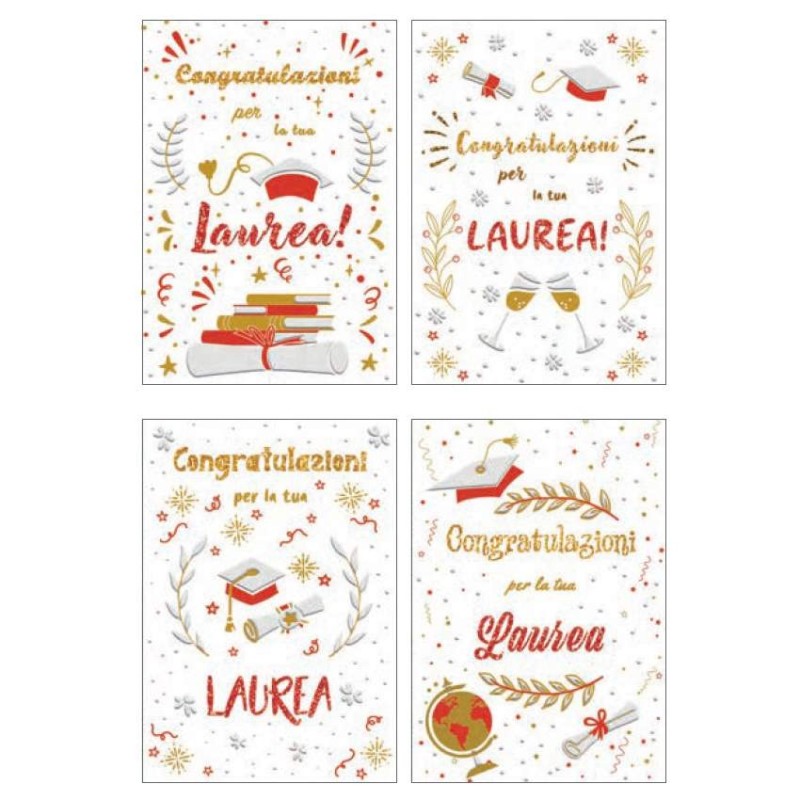Cecami biglietti Auguri Laurea classica, 12 pezzi assortiti con busta – FA00189AL/12 Cecami biglietti Auguri Laurea classica, 12 pezzi assortiti con busta – FA00189AL/12