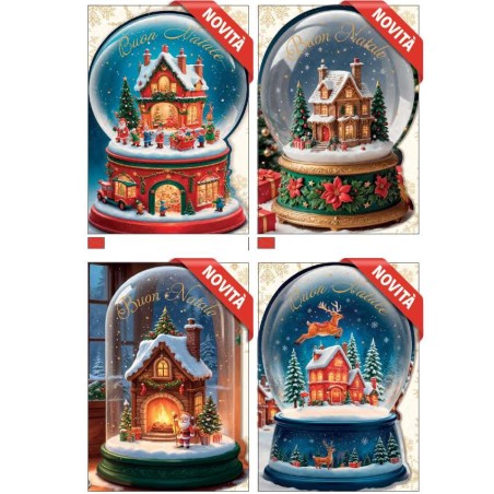 Cecami biglietti portasoldi Natale assortiti, stampa a caldo, rilievo e UV NA50182PS, 12 pezzi con busta – NA50182PS/12