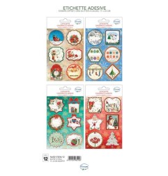 Cecami etichette adesive di Natale NA50175EN, sacchetto in PVC da 12 fogli 17x24 cm con 6 etichette – NA50175EN/12