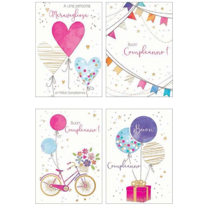 Cecami biglietti Happy Birthday Party assortiti, 12 pezzi con busta – FA00170BC/12 Cecami biglietti Happy Birthday Party assortiti, 12 pezzi con busta – FA00170BC/12