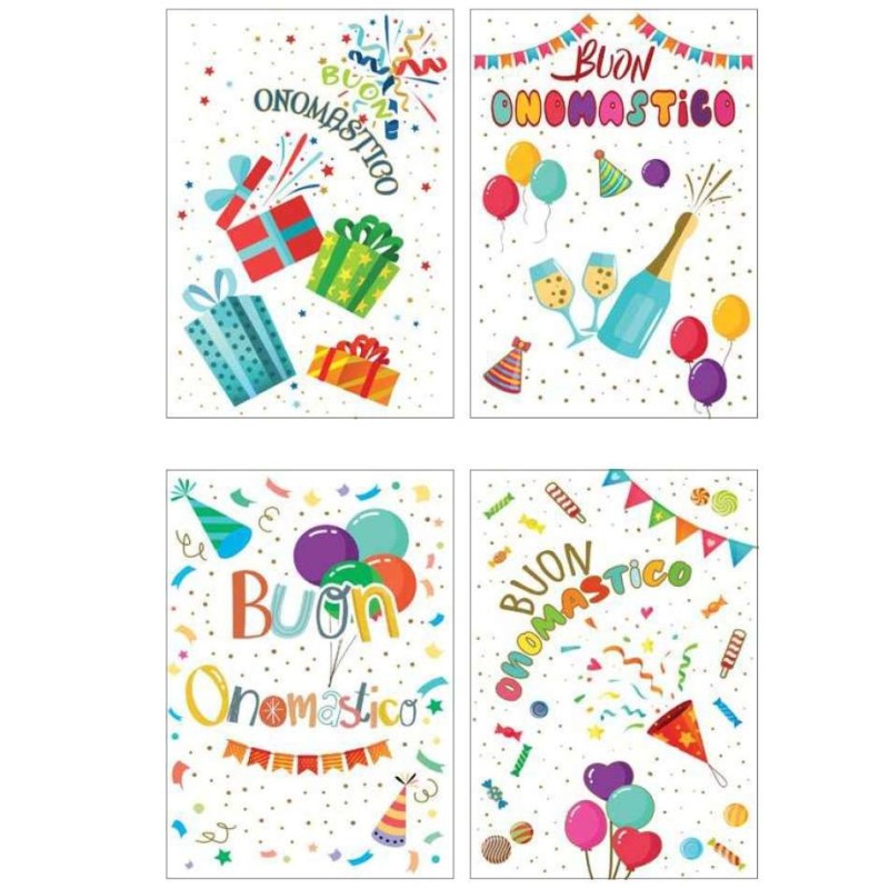 Cecami biglietti Buon Onomastico, 12 pezzi assortiti con busta – FA00190BO/12 Cecami biglietti Buon Onomastico, 12 pezzi assortiti con busta – FA00190BO/12