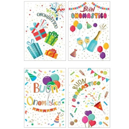 Cecami biglietti Buon Onomastico, 12 pezzi assortiti con busta – FA00190BO/12