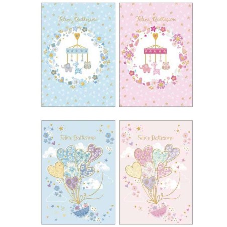 Cecami biglietti Felice Battesimo FE10227FB, confezione da 12 pezzi con busta – FE10227FB/12