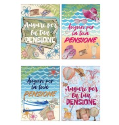 Cecami biglietti Auguri Pensione, 12 pezzi assortiti con busta – FA00224AP/12