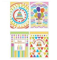 Cecami biglietti Buon Compleanno assortiti, 12 pezzi con busta – FA00232BC/12