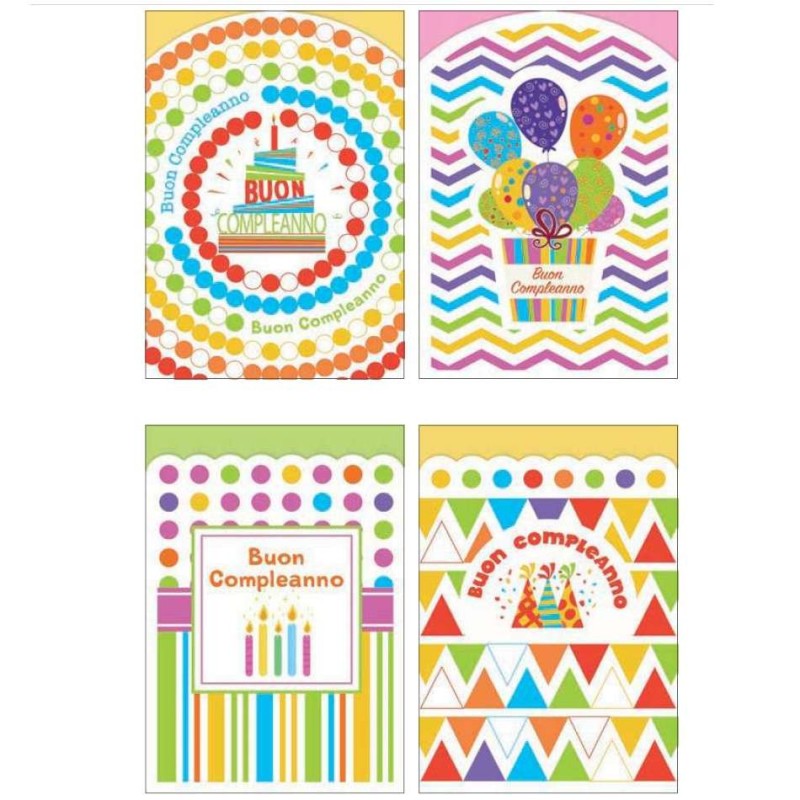 Cecami biglietti Buon Compleanno assortiti, 12 pezzi con busta – FA00232BC/12 Cecami biglietti Buon Compleanno assortiti, 12 pezzi con busta – FA00232BC/12