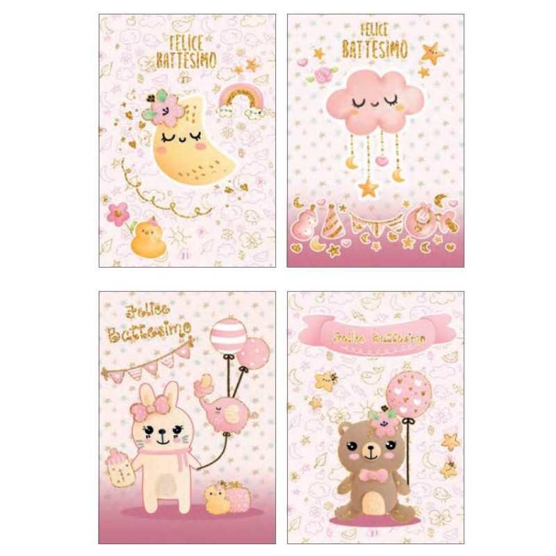 Cecami biglietti Felice Battesimo rosa, 12 pezzi assortiti con busta – FE10171FB/12 Cecami biglietti Felice Battesimo rosa, 12 pezzi assortiti con busta – FE10171FB/12