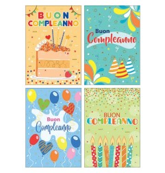 Cecami biglietti Buon Compleanno assortiti, 12 pezzi con busta – FA00247BC/12