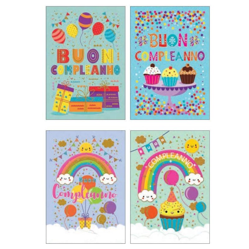 Cecami biglietti Buon Compleanno Arcobaleno, 12 pezzi assortiti con busta – FA00161BC/12 Cecami biglietti Buon Compleanno Arcobaleno, 12 pezzi assortiti con busta – FA00161BC/12