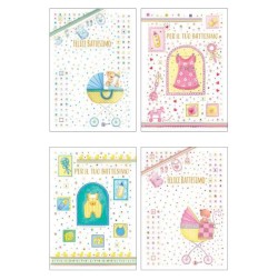 Cecami biglietti Felice Battesimo FE10192FB, confezione da 12 pezzi con busta – FE10192FB/12