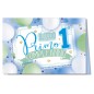 Cromo biglietti d'auguri Numero 1 azzurro, palloncini e stelline, 6 pezzi – NU6761