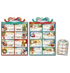 Cromo stickers Natale, Babbo Natale e paesaggi innevati, 6 blister da 2 fogli – NT8311
