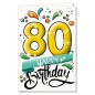Cromo biglietti d'auguri Numeri 80, schizzi di colore, 6 pezzi – NU8431 Cromo biglietti d'auguri Numeri 80, schizzi di colore, 6 pezzi – NU8431