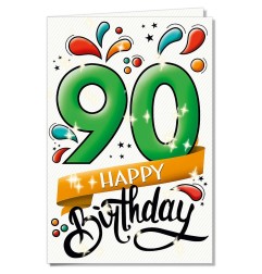 Cromo biglietti d'auguri Numeri 90, schizzi di colore, 6 pezzi – NU8432