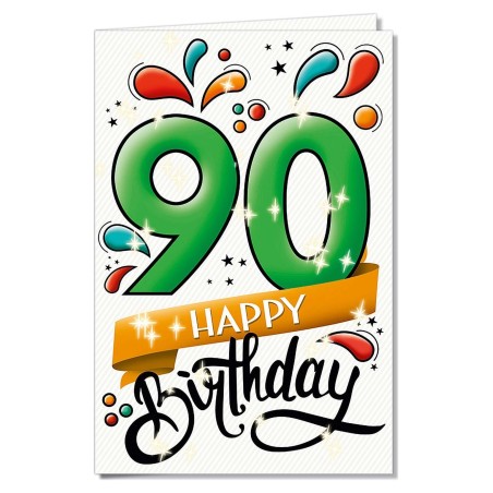 Cromo biglietti d'auguri Numeri 90, schizzi di colore, 6 pezzi – NU8432