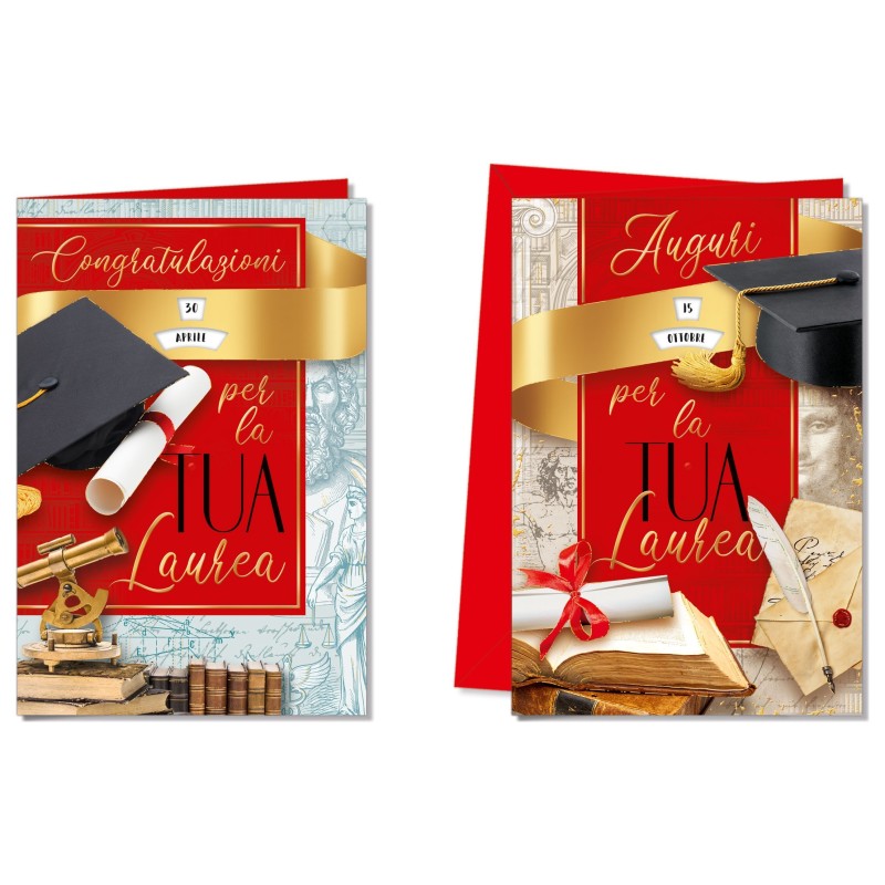 Cromo biglietti d'auguri Laurea rotella, 12 pezzi in 2 soggetti – LA7224 Cromo biglietti d'auguri Laurea rotella, 12 pezzi in 2 soggetti – LA7224