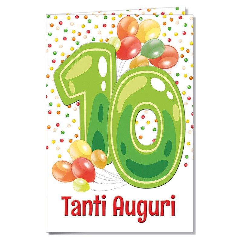 Cromo biglietti d'auguri Numeri 10 anni, palloncini e pois, 6 pezzi – NU7289 Cromo biglietti d'auguri Numeri 10 anni, palloncini e pois, 6 pezzi – NU7289