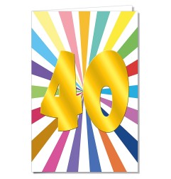 Cromo biglietti d'auguri Numeri fasce di colore oro 40, 6 pezzi – NU7292