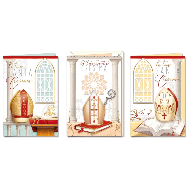 Cromo biglietti d'auguri Cresima, 12 pezzi in 3 soggetti – CR7162 Cromo biglietti d'auguri Cresima, 12 pezzi in 3 soggetti – CR7162
