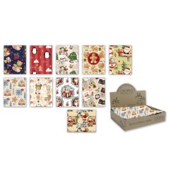 Cromo carta regalo Natale bambino, 100 fogli in 10 fantasie da 10 – NT6303