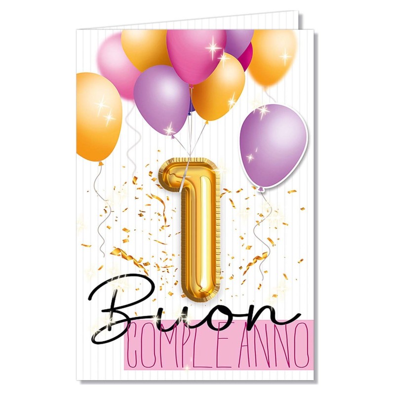 Cromo biglietti d'auguri Numeri 1 applicazione palloncino rosa, 6 pezzi – NU8057 Cromo biglietti d'auguri Numeri 1 applicazione palloncino rosa, 6 pezzi – NU8057