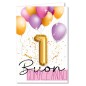 Cromo biglietti d'auguri Numeri 1 applicazione palloncino rosa, 6 pezzi – NU8057 Cromo biglietti d'auguri Numeri 1 applicazione palloncino rosa, 6 pezzi – NU8057