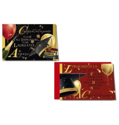 Cromo biglietti d'auguri Laurea classico fantasie assortite, 12 pezzi in 2 soggetti – LA8073