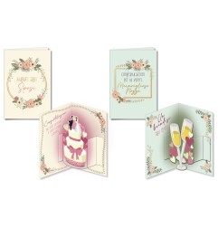 Cromo biglietti d'auguri Nozze Pop Up, 12 pezzi in 2 soggetti – NO8076