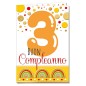 Cromo biglietti d'auguri Compleanno 3 anni, pois e arcobaleni, 6 pezzi – NU8092 Cromo biglietti d'auguri Compleanno 3 anni, pois e arcobaleni, 6 pezzi – NU8092