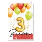 Cromo biglietti d'auguri Numeri 3 applicazione palloncino, 6 pezzi – NU8060