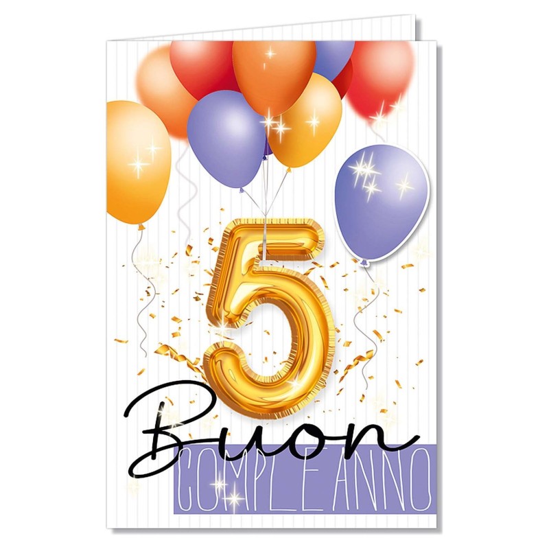 Cromo biglietti d'auguri Numeri 5 applicazione palloncino, 6 pezzi – NU8062 Cromo biglietti d'auguri Numeri 5 applicazione palloncino, 6 pezzi – NU8062