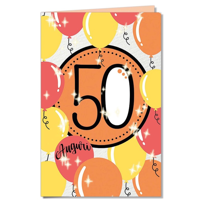 Cromo biglietti d'auguri Numeri e palloncini 50, 6 pezzi – NU8663 Cromo biglietti d'auguri Numeri e palloncini 50, 6 pezzi – NU8663