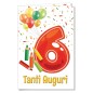 Cromo biglietti d'auguri Numeri 6 anni, matite colorate e palloncini, 6 pezzi – NU7285 Cromo biglietti d'auguri Numeri 6 anni, matite colorate e palloncini, 6 pezzi – NU7285