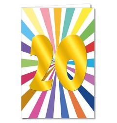 Cromo biglietti d'auguri Numeri fasce di colore oro 20, 6 pezzi – NU7290