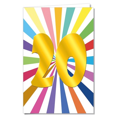 Cromo biglietti d'auguri Numeri fasce di colore oro 20, 6 pezzi – NU7290